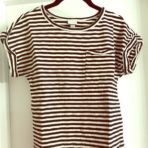 A New Day Striped Cuff-sleeve Tee, XS